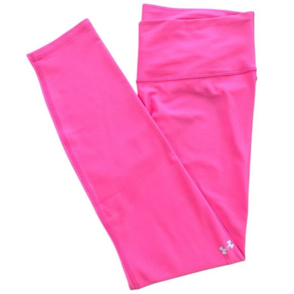 Under Armour Women's HeatGear Armour High No-Slip Waistband Leggings Pink XL NWT - Picture 2 of 11